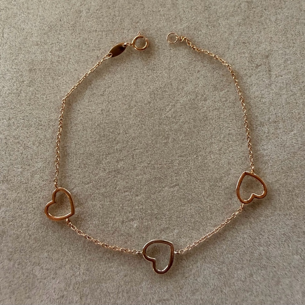 Delicate 14K Rose Gold & 14k white gold detail Chain bracelet